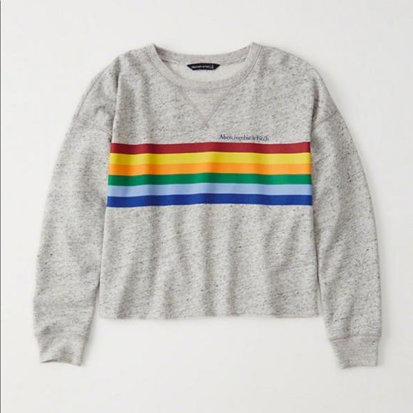 Abercrombie & Fitch RAINBOW LOGO CREW SWEATSHIRT - Picture 4 of 4